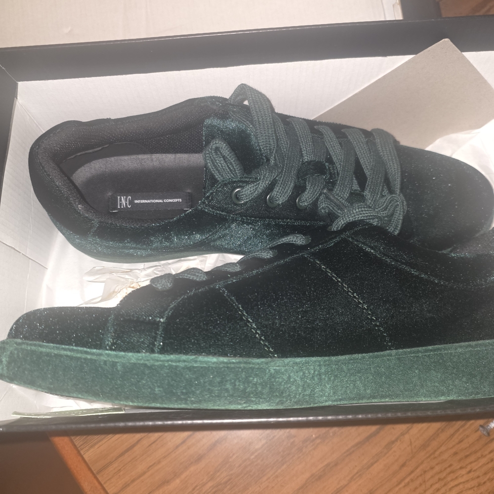 INC International Concepts Green Velvet Athletic Shoes